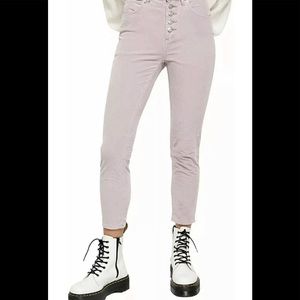 We The Free Free People sun chaser corduroy skinny ankle jeans in pink size 31.